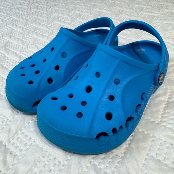 Crocs Baya Kids Cobalt Blue Clogs Slip On Sandals Junior 3 J3 - Picture 2 of 8